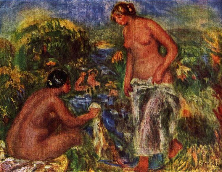 Pierre-Auguste Renoir Badende Frauen oil painting image